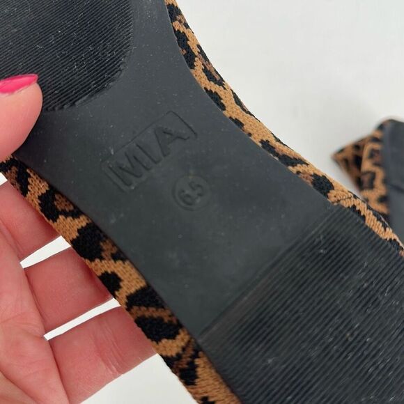 NWOT Mia Women's 1889 Animal Print Pointed Toe Ballet Flats Brown Size 6.5 - Picture 8 of 10